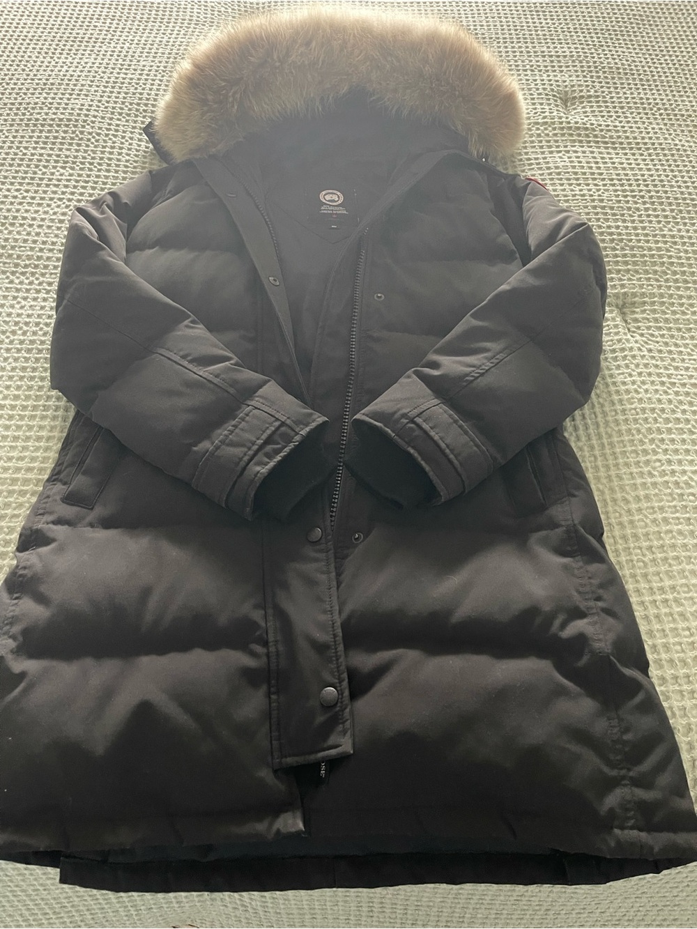 Canada Goose Black Parka with Fur-Trim Hood